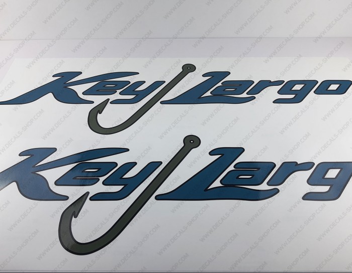 Key Largo Boat Logo Decal Set of 2